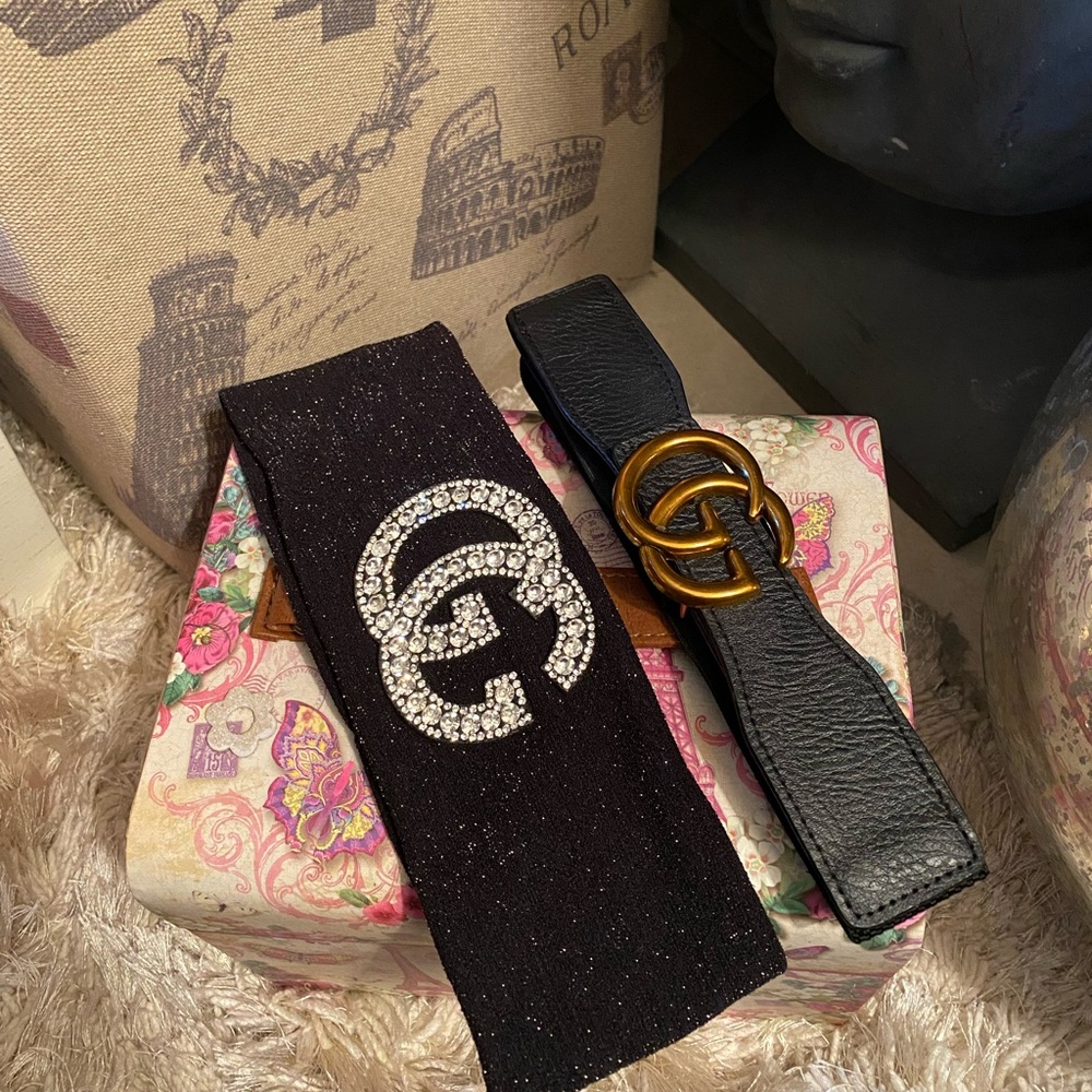🌸 Black & Glittery Headband & Belt🌸